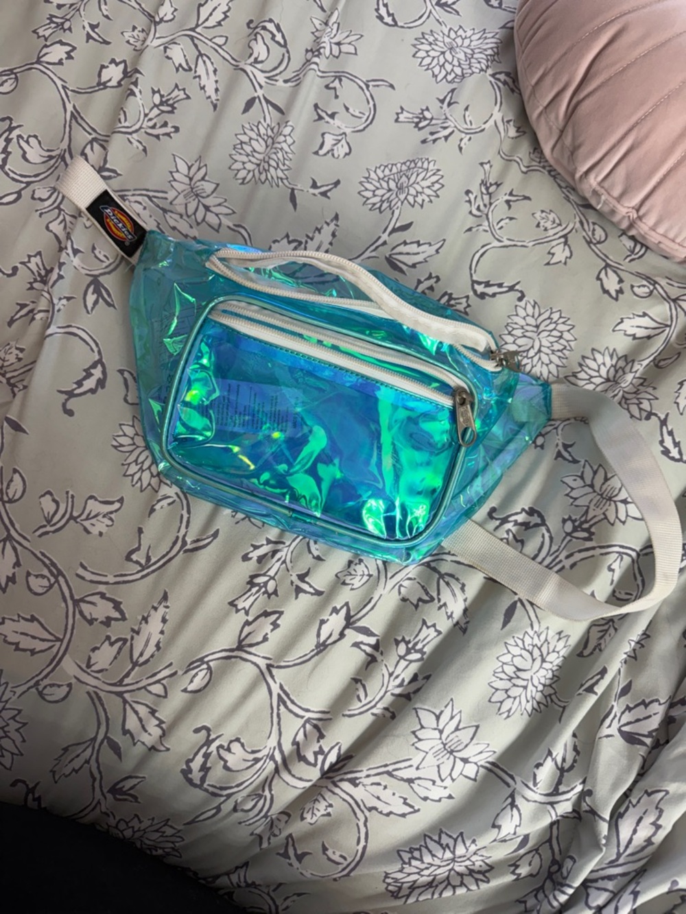 Dickies Iridescent Teal Clear Crossbody Waist Bag